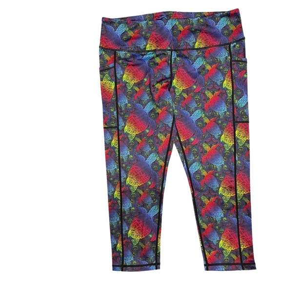 CVG Constantly Varied Gear Rainbow Turtle Capri Leggings - Picture 2 of 3